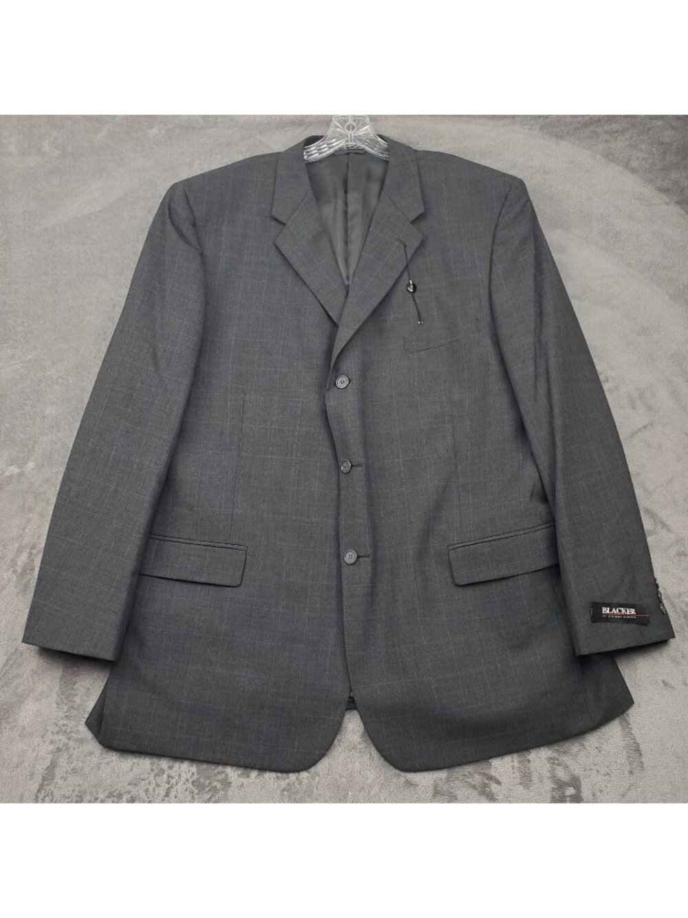 NEW Stanley Blacker Mens Blazer Suit Jacket Sport Coat 50 L Gray Blue Pin Stripe
